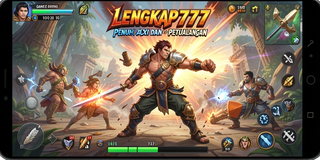 Tangkapan layar gameplay LENGKAP777 yang menunjukkan pertarungan seru.