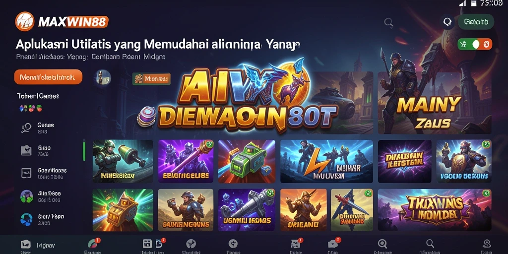 Screenshot utama MAXWIN88 yang menampilkan antarmuka aplikasi Utility.