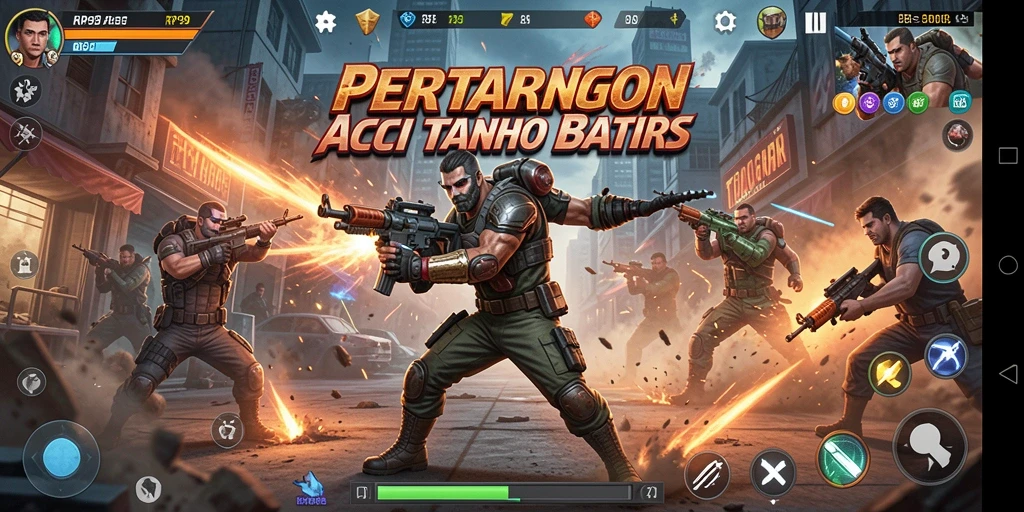 Tampilan gameplay RP99 yang mendebarkan dan penuh aksi.