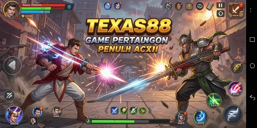 Tampilan sinematik pertarungan seru di TEXAS88.