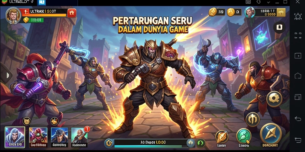 Screenshot menampilkan aksi pertarungan seru di ULTRASLOT.