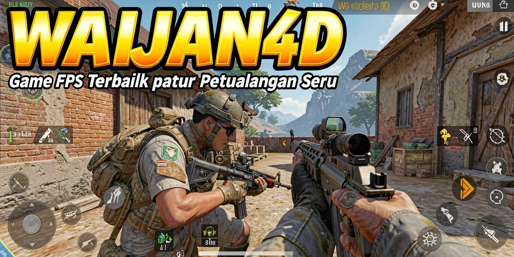Screenshot WAJAN4D menampilkan aksi gameplay FPS yang mendebarkan.